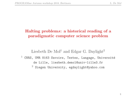 Halting Problems: a Historical Reading of a Paradigmatic Computer Science Problem