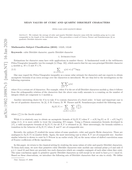 Mean Values of Cubic and Quartic Dirichlet Characters 3