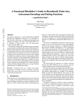 A Functional Hitchhiker's Guide to Hereditarily Finite Sets, Ackermann