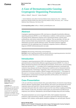 A Case of Dermatomyositis Causing Cryptogenic Organizing Pneumonia