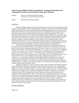 Characterizing Molluscan Shell Accumulations: Ecological, Depositional and Taphonomic Variations on the Northern Luiche River Platform