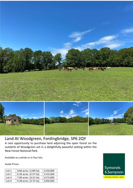 Land at Woodgreen, Fordingbridge, SP6