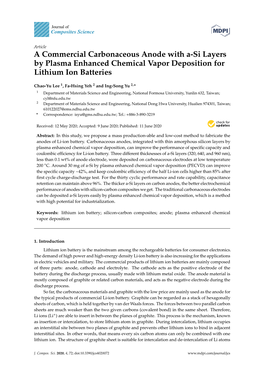 A Commercial Carbonaceous Anode with A-Si Layers by Plasma Enhanced Chemical Vapor Deposition for Lithium Ion Batteries