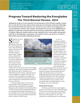 Progress Toward Restoring the Everglades