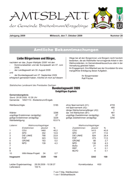 AMTSBLATT Der Gemeinde Breitenbrunn/Erzgebirge Mittwoch, 7