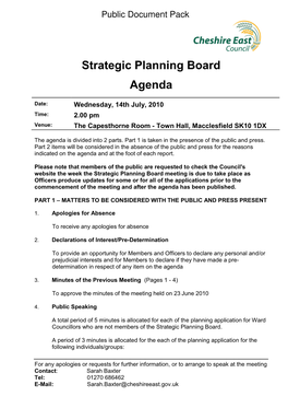 Agenda Reports Pack (Public) 14/07/2010, 14:00