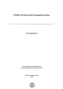 Modality and the Semantics-Pragmatics Interface