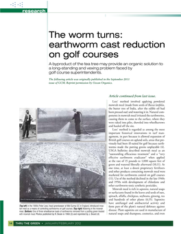 The Worm Turns: Earthworm Cast Reduction on Golf Courses