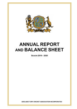 Annual Report and Balance Sheet