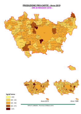 PRODUZIONE PRO-CAPITE - Anno 2019 - DM 26 MAGGIO 2016