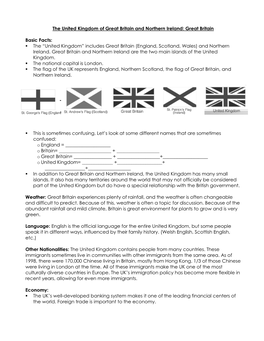 The United Kingdom of Great Britain and Northern Ireland: Great Britain