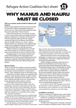 Why Manus and Nauru Must Be Closed