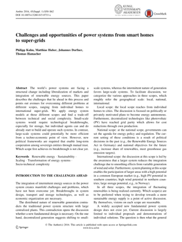 Challenges and Opportunities of Power Systems from Smart Homes to Super-Grids