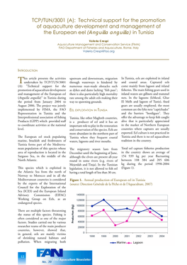 TCP/TUN/3001 (A): Technical Support for the Promotion of Aquaculture Development and Management of the European Eel (Anguilla Anguilla) in Tunisia
