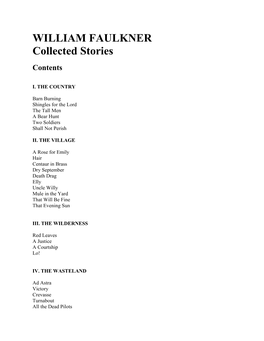 WILLIAM FAULKNER, Collected Stories