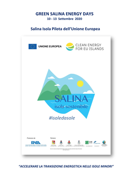 Programma Green Salina Energy Days 2020