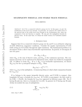 Multiplicity Formula and Stable Trace Formula 3