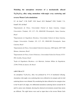 Modeling the Amorphous Structure of a Mechanically Alloyed