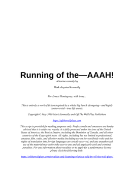 Running of The—AAAH! a Bovine Comedy By