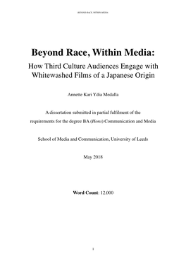 Beyond Race, Within Media: How Third Culture Audiences Engage with Whitewashed Films of a Japanese Origin