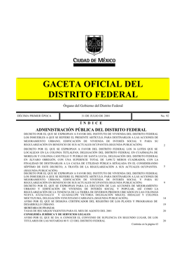 Gaceta Oficial Del Distrito Federal