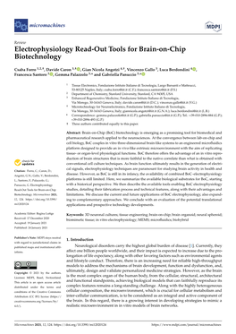 Electrophysiology Read-Out Tools for Brain-On-Chip Biotechnology