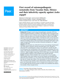 First Record of Entomopathogenic Nematodes from Yucatán State, México and Their Infectivity Capacity Against Aedes Aegypti