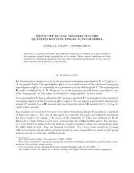 Simplicity of Kac Modules for the Quantum General Linear Superalgebra