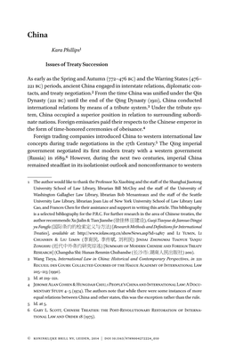 Kara Phillips1 Issues of Treaty Succession As Early As the Spring and Autumn (772–476 Bc) and the Warring States (476– 221 B