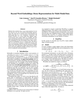 Beyond Word Embeddings: Dense Representations for Multi-Modal Data