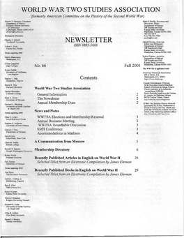 NEWSLETTER James Ehrman, Associate Editor and Webmaster Arthur L