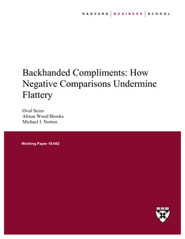 Backhanded Compliments: How Negative Comparisons Undermine Flattery