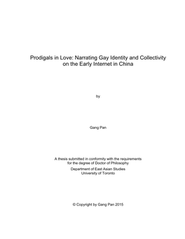 Prodigals in Love: Narrating Gay Identity and Collectivity on the Early Internet in China