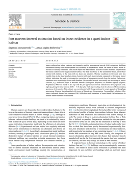 Post-Mortem Interval Estimation Based on Insect Evidence in a Quasi