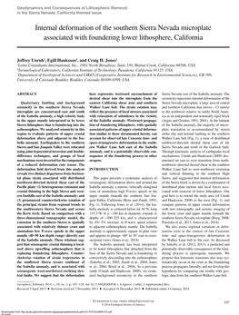 Internal Deformation of the Southern Sierra Nevada Microplate Associated with Foundering Lower Lithosphere, California