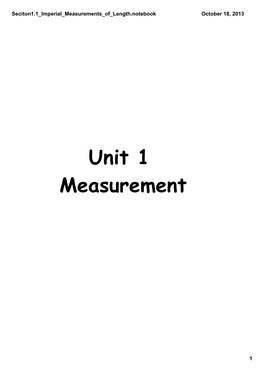 Unit 1 Measurement