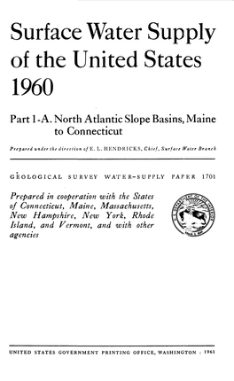 Surface Water Supply of the United States 1960