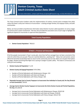 Denton County Data Sheet