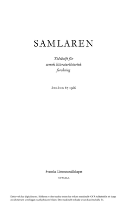 Svensk Litteraturhistorisk Bibliografi 83 (1964)