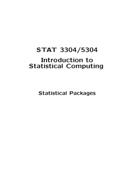 STAT 3304/5304 Introduction to Statistical Computing
