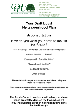 Your Draft Local Neighbourhood Plan A