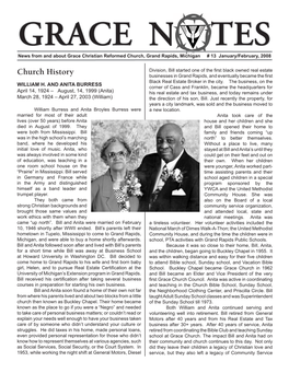 Church History Businesses in Grand Rapids, and Eventually Became the ﬁrst Black Real Estate Broker in the City