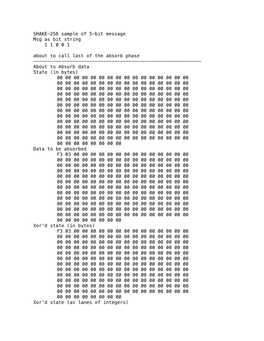 SHAKE-256 Sample of 5-Bit Message