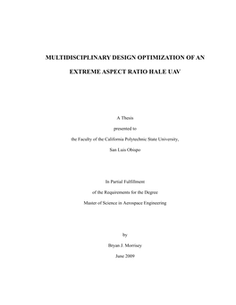 Multidisciplinary Design Optimization of an Extreme Aspect Ratio HALE UAV