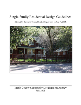 Single-Family Residential Design Guidelines