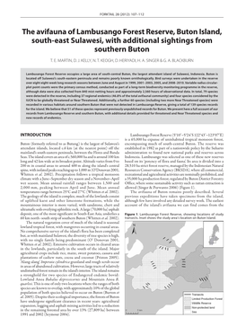 The Avifauna of Lambusango Forest Reserve, Buton Island, South-East Sulawesi, with Additional Sightings from Southern Buton