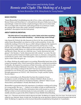 Bonnie and Clyde: the Making of a Legend by Karen Blumenthal, 2018, Viking Books for Young Readers