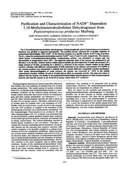 5,10-Methylenetetrahydrofolate Dehydrogenasefrom