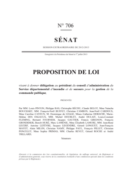 Sénat Proposition De