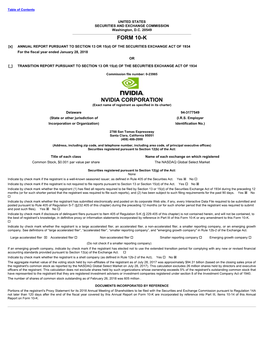 Form 10-K Nvidia Corporation